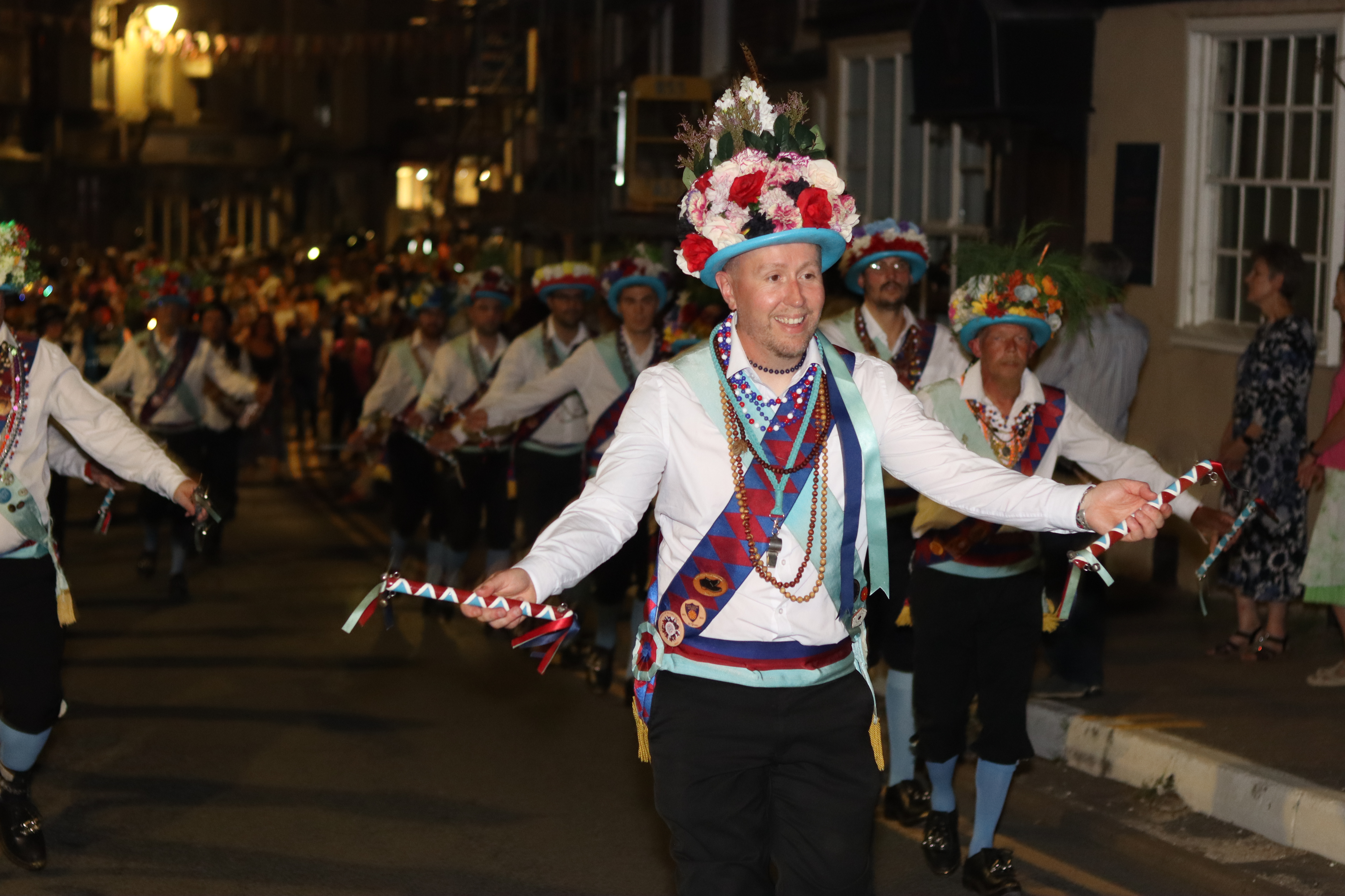 Festival regulars Earlson Morris in the Friday night torchlit procession by Ferenc Csüllög